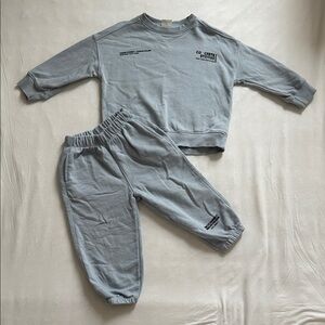 Zara Light Blue ‘Concrete Stories’ Two Piece Sweat Set Size 3 Years